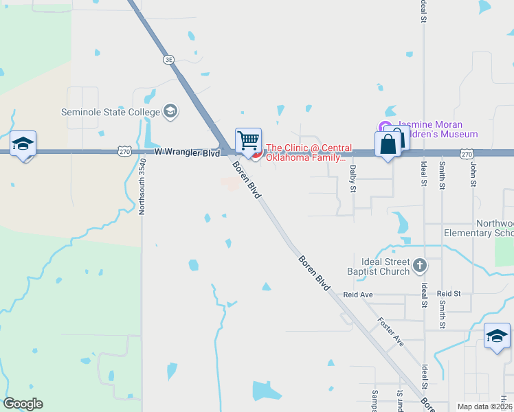 map of restaurants, bars, coffee shops, grocery stores, and more near 2201 Boren Boulevard in Seminole
