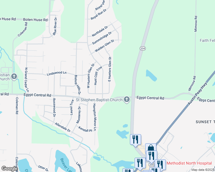 map of restaurants, bars, coffee shops, grocery stores, and more near 4329 East Hunters Glen Street in Memphis