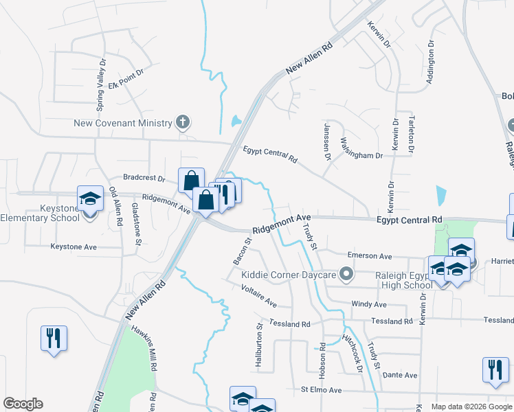 map of restaurants, bars, coffee shops, grocery stores, and more near 3618 Trudy Cove in Memphis