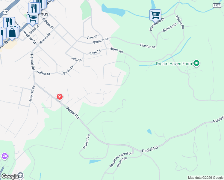 map of restaurants, bars, coffee shops, grocery stores, and more near 10 Joshua Lane in Columbus