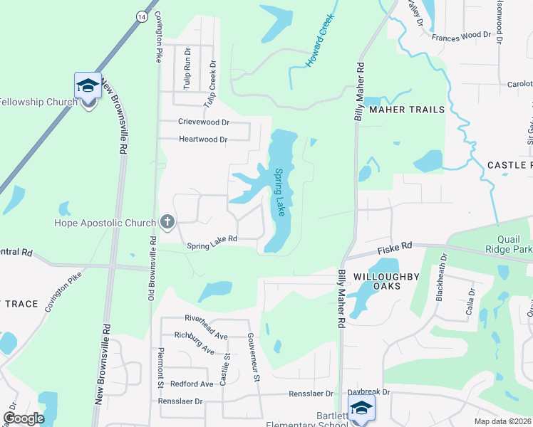 map of restaurants, bars, coffee shops, grocery stores, and more near 4322 East Sunset Point in Memphis