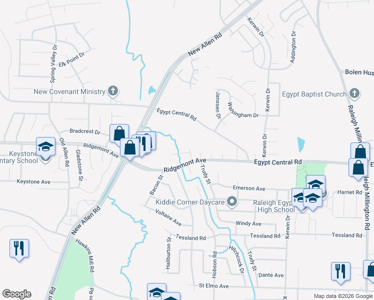 map of restaurants, bars, coffee shops, grocery stores, and more near 3658 Trudy Cove in Memphis