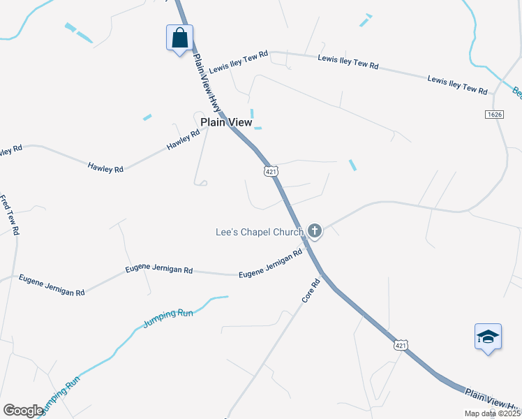 map of restaurants, bars, coffee shops, grocery stores, and more near 99 Jackson Trail in Dunn