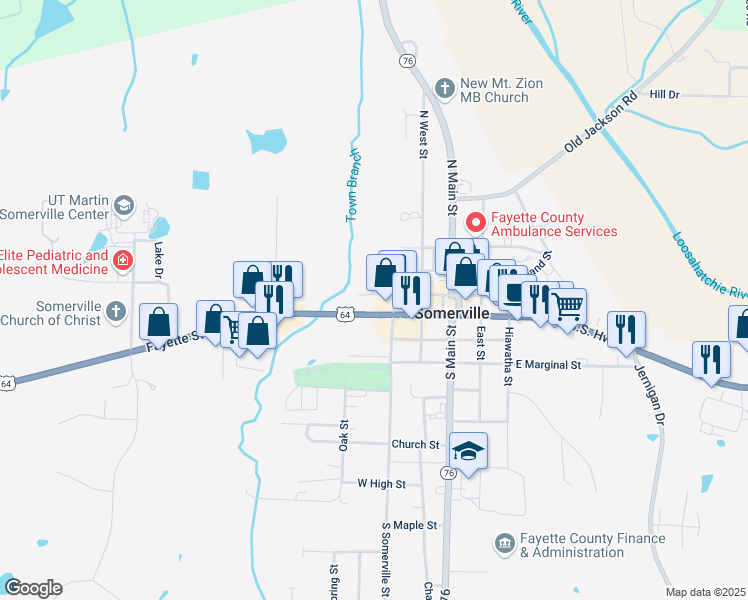 map of restaurants, bars, coffee shops, grocery stores, and more near 311 West Market Street in Somerville
