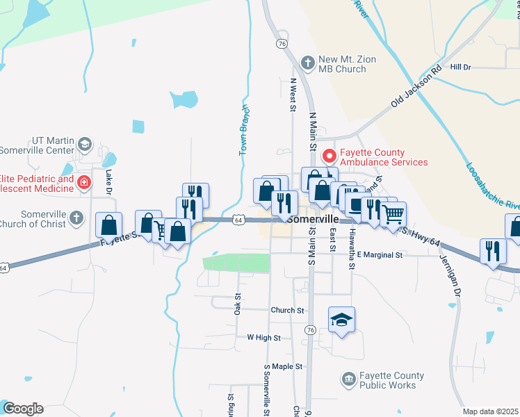 map of restaurants, bars, coffee shops, grocery stores, and more near 311 West Market Street in Somerville