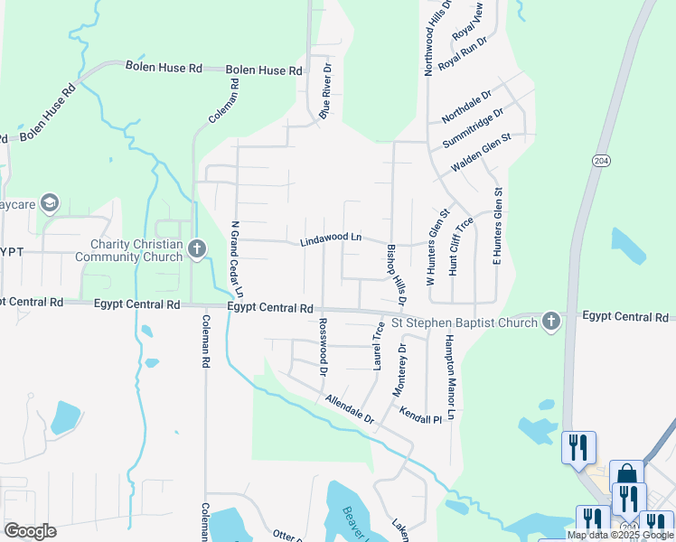 map of restaurants, bars, coffee shops, grocery stores, and more near 4327 Cleopatra Drive in Memphis