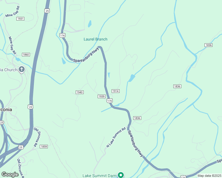 map of restaurants, bars, coffee shops, grocery stores, and more near 65 Red Bird Song Road in Flat Rock