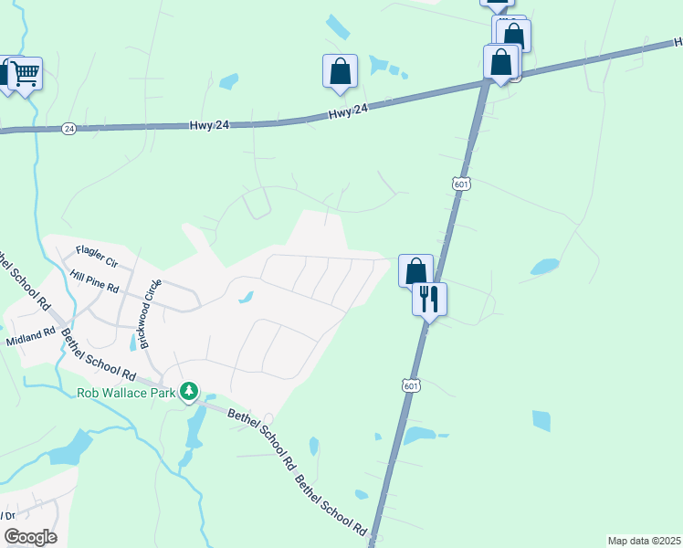 map of restaurants, bars, coffee shops, grocery stores, and more near 12526 Garron road in Midland