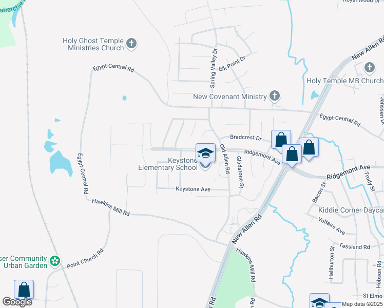map of restaurants, bars, coffee shops, grocery stores, and more near 3281 Ridgemont Avenue in Memphis