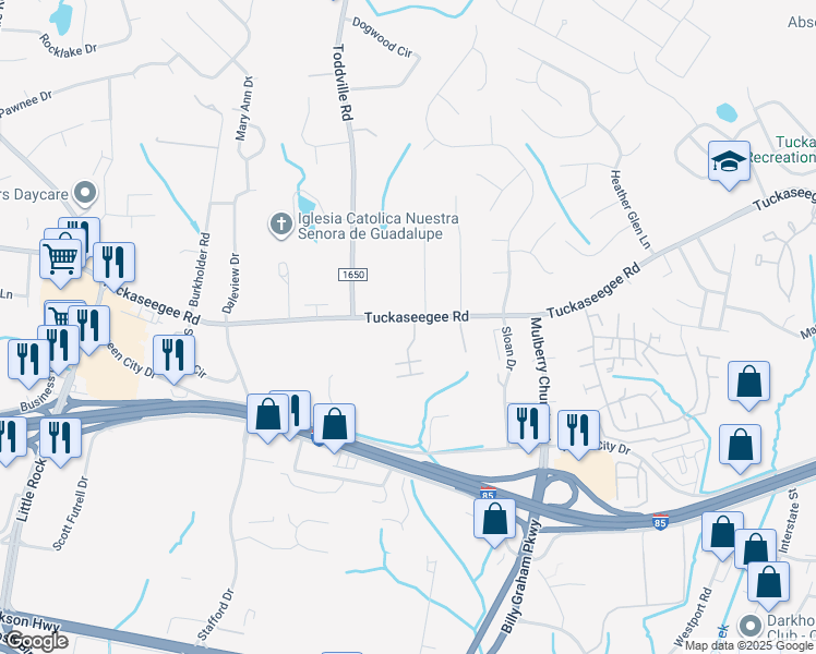 map of restaurants, bars, coffee shops, grocery stores, and more near 6007 Tuckaseegee Road in Charlotte