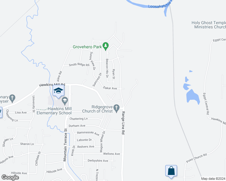 map of restaurants, bars, coffee shops, grocery stores, and more near 2605 Dakar Avenue in Memphis