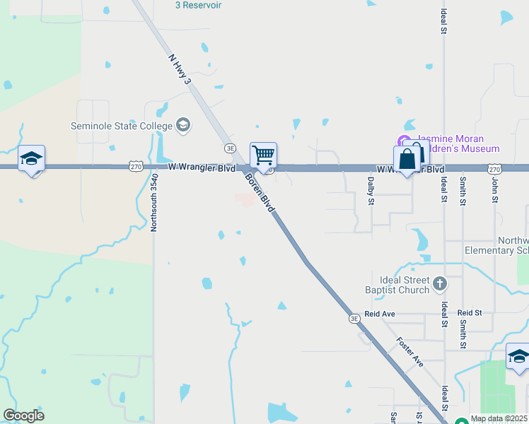 map of restaurants, bars, coffee shops, grocery stores, and more near 2205 Boren Boulevard in Seminole