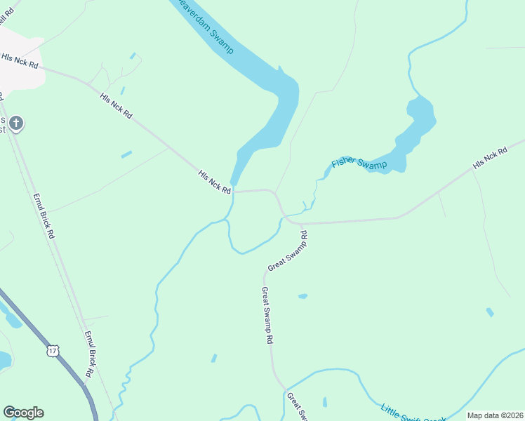 map of restaurants, bars, coffee shops, grocery stores, and more near 1600 Hill Neck Road in Ernul