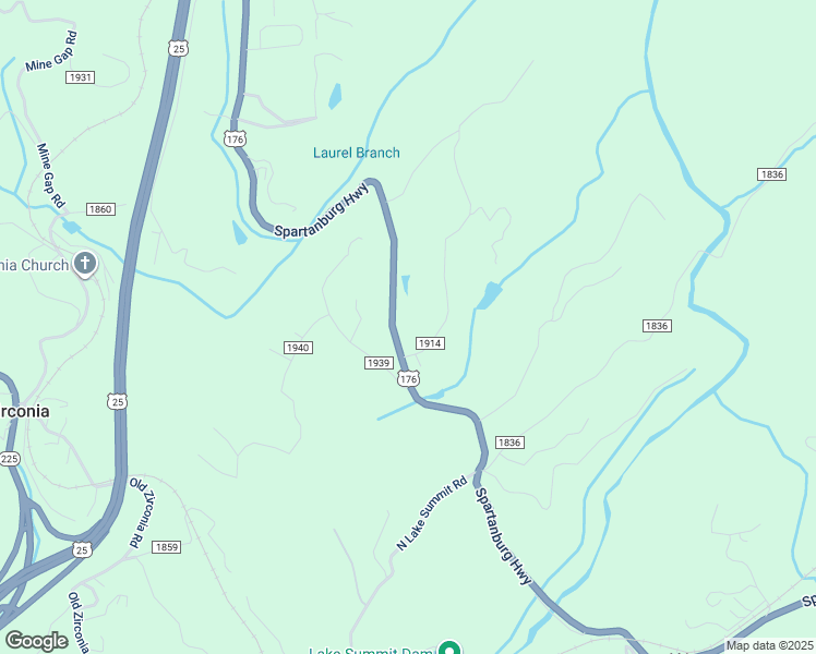 map of restaurants, bars, coffee shops, grocery stores, and more near 65 Red Bird Song Road in Flat Rock