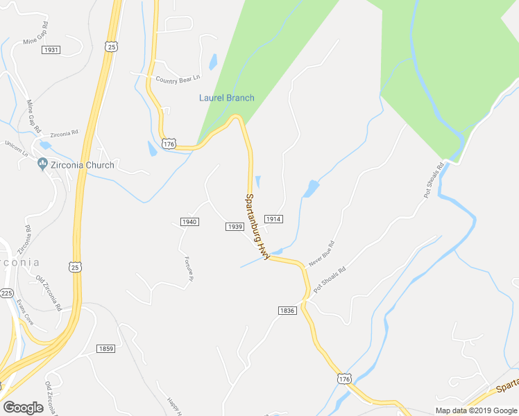 map of restaurants, bars, coffee shops, grocery stores, and more near 65 Red Bird Song Road in Flat Rock