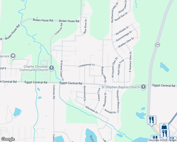 map of restaurants, bars, coffee shops, grocery stores, and more near 4355 Cleopatra Drive in Memphis