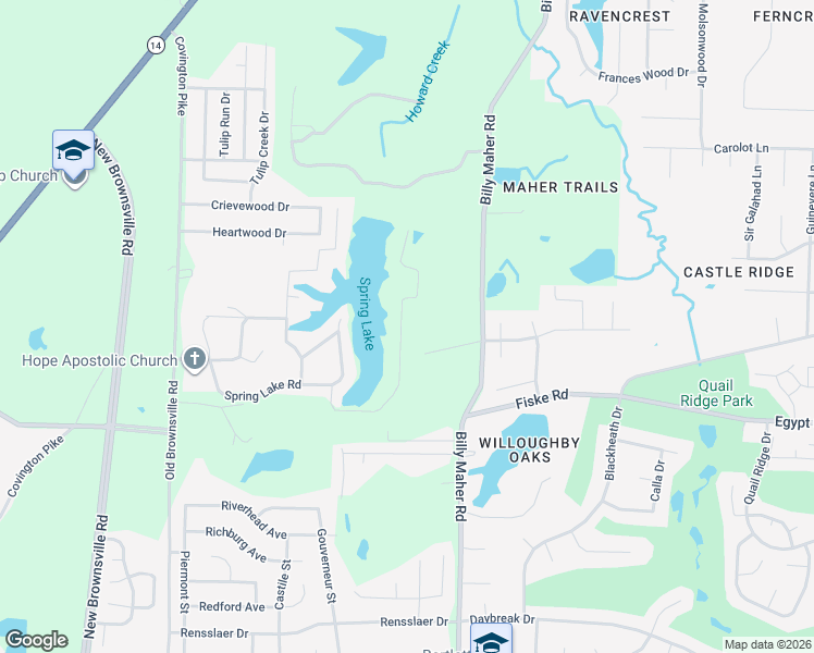map of restaurants, bars, coffee shops, grocery stores, and more near 4324 Cedar Hills Road in Memphis