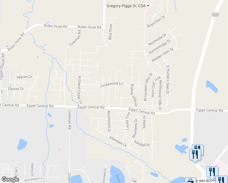 map of restaurants, bars, coffee shops, grocery stores, and more near 4327 Cleopatra Drive in Memphis