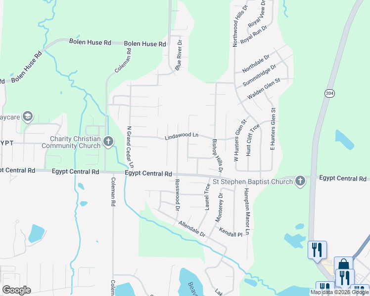 map of restaurants, bars, coffee shops, grocery stores, and more near 4327 Cleopatra Drive in Memphis
