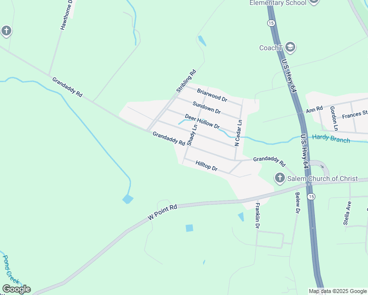 map of restaurants, bars, coffee shops, grocery stores, and more near 305 Shady Lane in Lawrenceburg