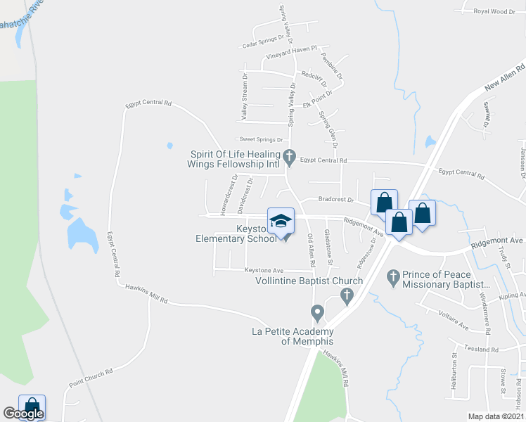 map of restaurants, bars, coffee shops, grocery stores, and more near 4379 Sherrycrest Cove in Memphis