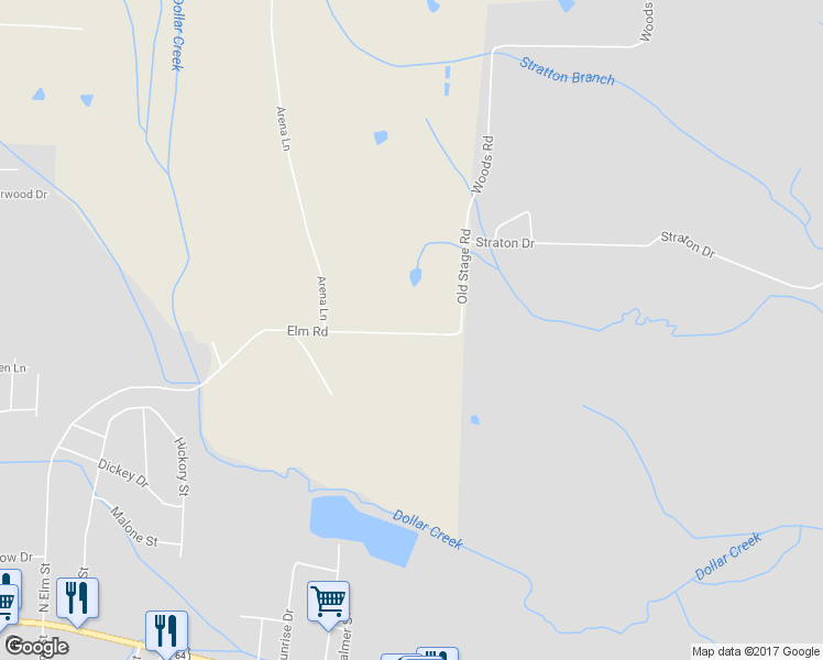 map of restaurants, bars, coffee shops, grocery stores, and more near 1250 Elm Road in Adamsville