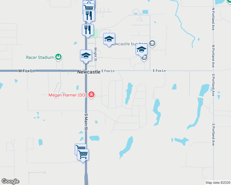 map of restaurants, bars, coffee shops, grocery stores, and more near 204 Karlee Lane in Newcastle