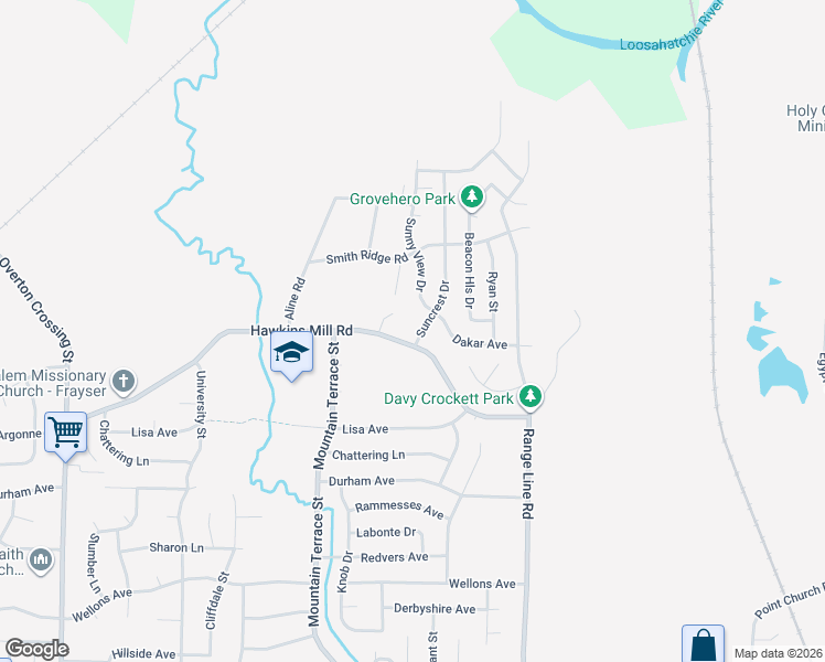 map of restaurants, bars, coffee shops, grocery stores, and more near 2494 Hawkins Mill Road in Memphis