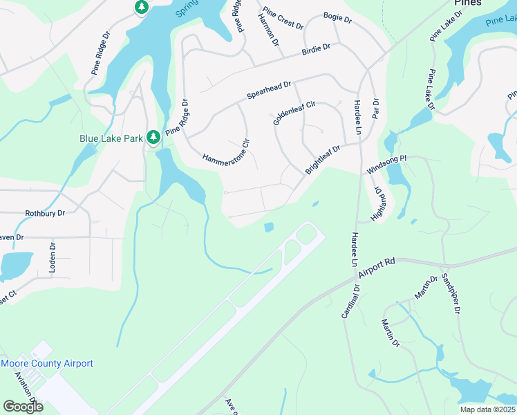 map of restaurants, bars, coffee shops, grocery stores, and more near 302 Brightleaf Drive in Whispering Pines