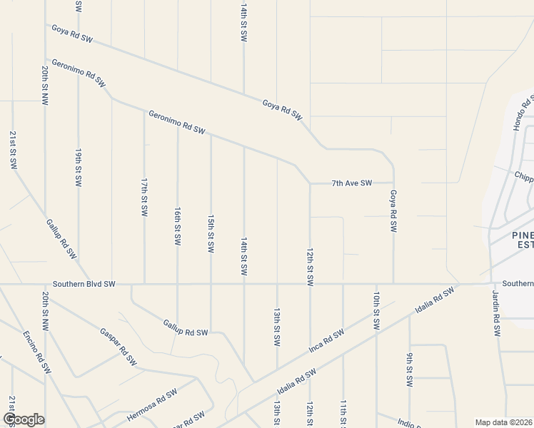 map of restaurants, bars, coffee shops, grocery stores, and more near 601 13th Street Southwest in Rio Rancho