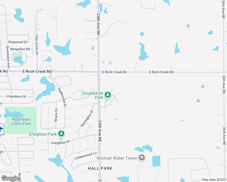 map of restaurants, bars, coffee shops, grocery stores, and more near 2107 Park Place in Norman