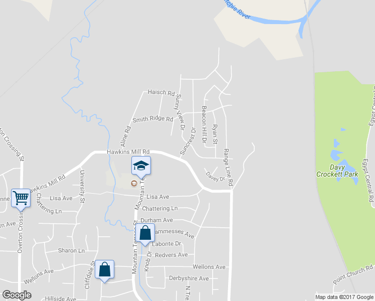map of restaurants, bars, coffee shops, grocery stores, and more near 4378 Suncrest Drive in Memphis