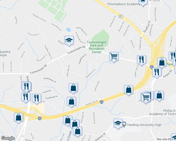 map of restaurants, bars, coffee shops, grocery stores, and more near 4740 Brewer Drive in Charlotte
