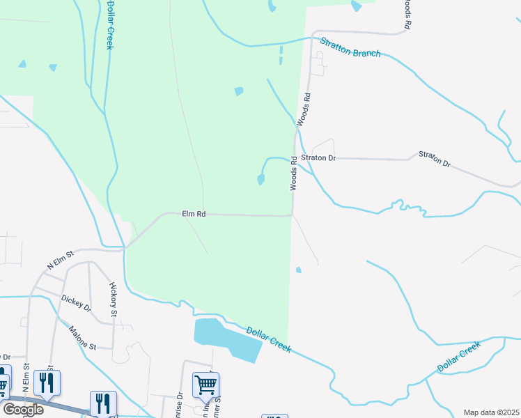 map of restaurants, bars, coffee shops, grocery stores, and more near 1250 Elm Road in Adamsville