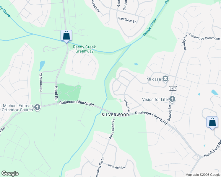 map of restaurants, bars, coffee shops, grocery stores, and more near 9327 Bradstreet Commons Way in Charlotte