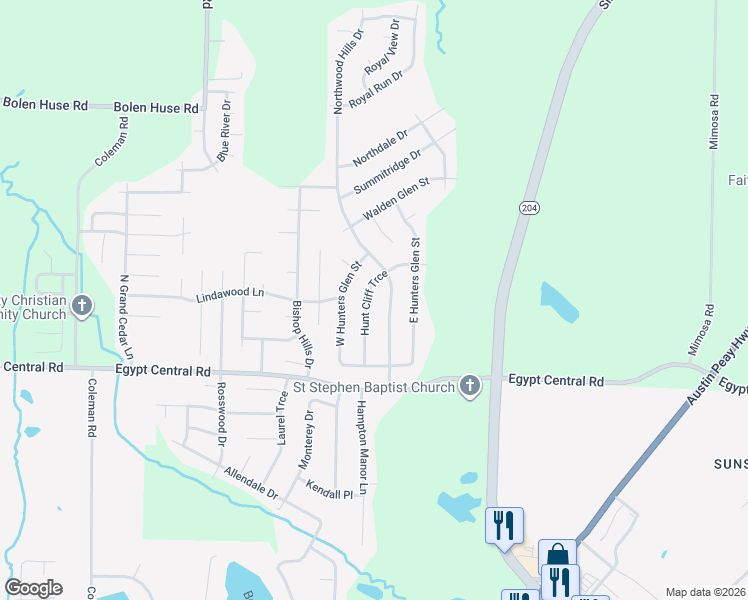 map of restaurants, bars, coffee shops, grocery stores, and more near 4388 Hunt Cliff Trce in Memphis