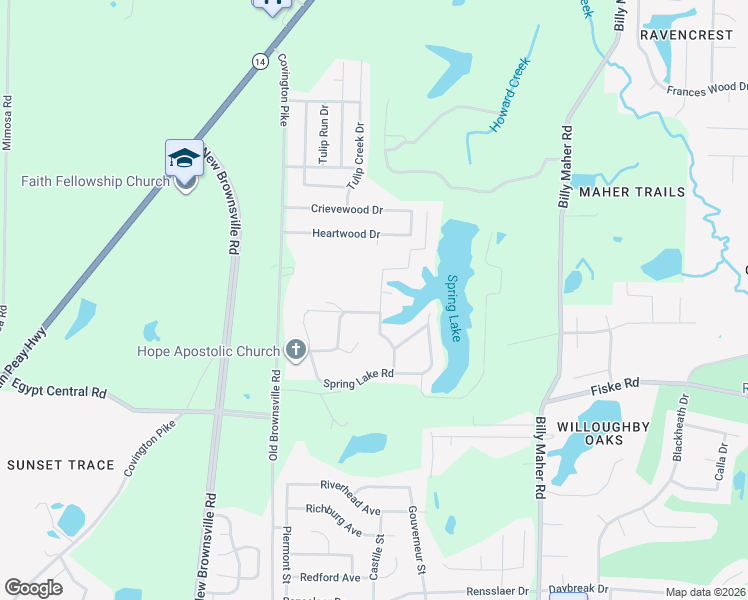 map of restaurants, bars, coffee shops, grocery stores, and more near 4385 Wildwood Road in Memphis
