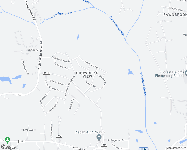 map of restaurants, bars, coffee shops, grocery stores, and more near 3337 Pikes Peak Drive in Gastonia