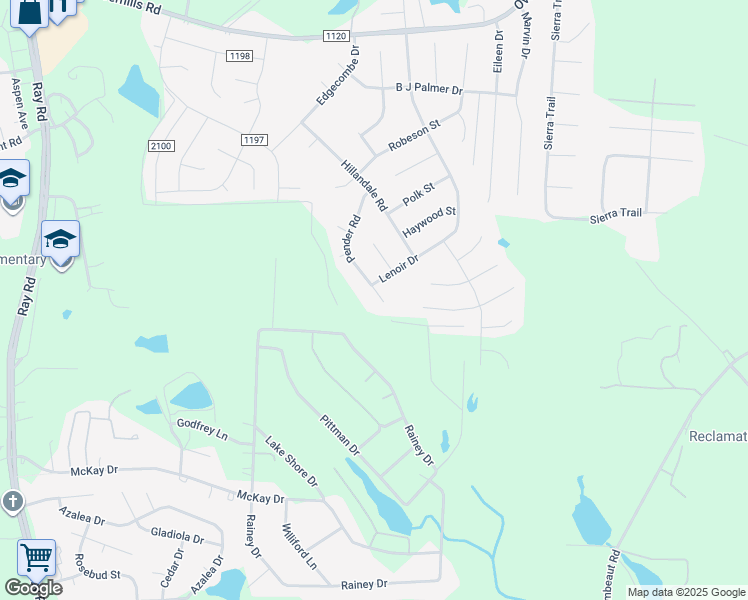 map of restaurants, bars, coffee shops, grocery stores, and more near 280 Pender Road in Spring Lake