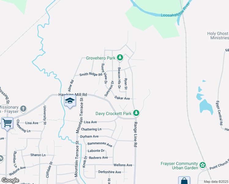 map of restaurants, bars, coffee shops, grocery stores, and more near 4390 Beacon Hill Drive in Memphis