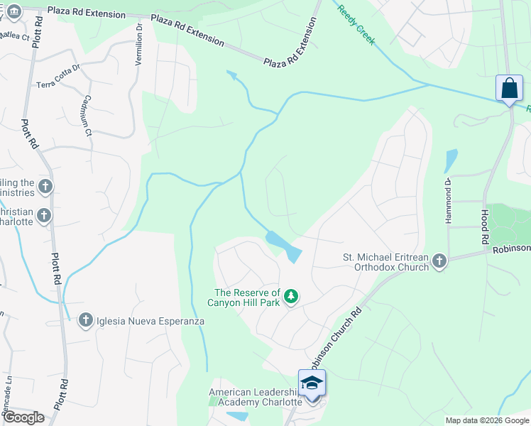 map of restaurants, bars, coffee shops, grocery stores, and more near 8602 Highgate Drive in Charlotte