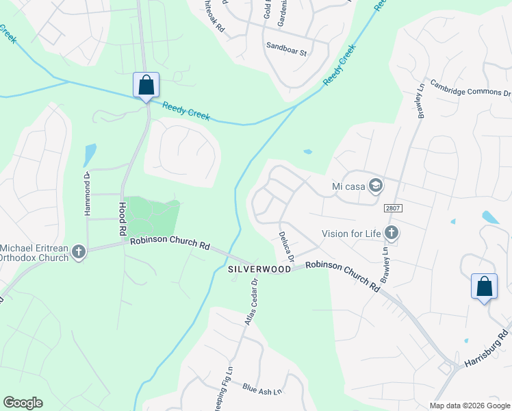 map of restaurants, bars, coffee shops, grocery stores, and more near 8323 Cozen Way in Charlotte