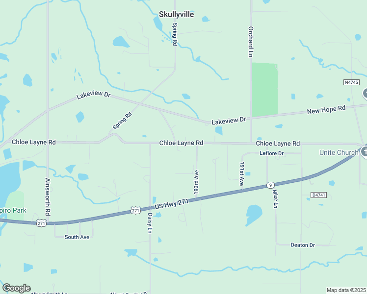 map of restaurants, bars, coffee shops, grocery stores, and more near 19359 Chloe Layne Road in Spiro