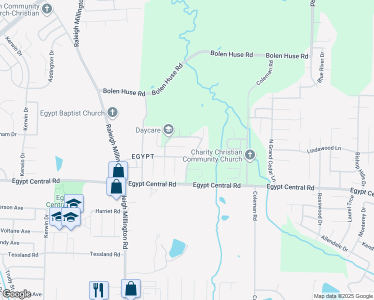 map of restaurants, bars, coffee shops, grocery stores, and more near 4291 Kings Valley Cove West in Memphis