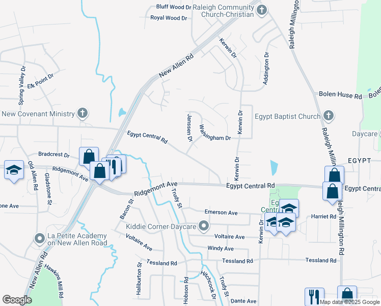 map of restaurants, bars, coffee shops, grocery stores, and more near 4390 Guildhall Drive in Memphis