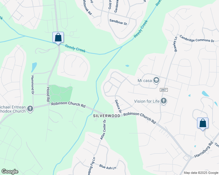 map of restaurants, bars, coffee shops, grocery stores, and more near 8323 Cozen Way in Charlotte