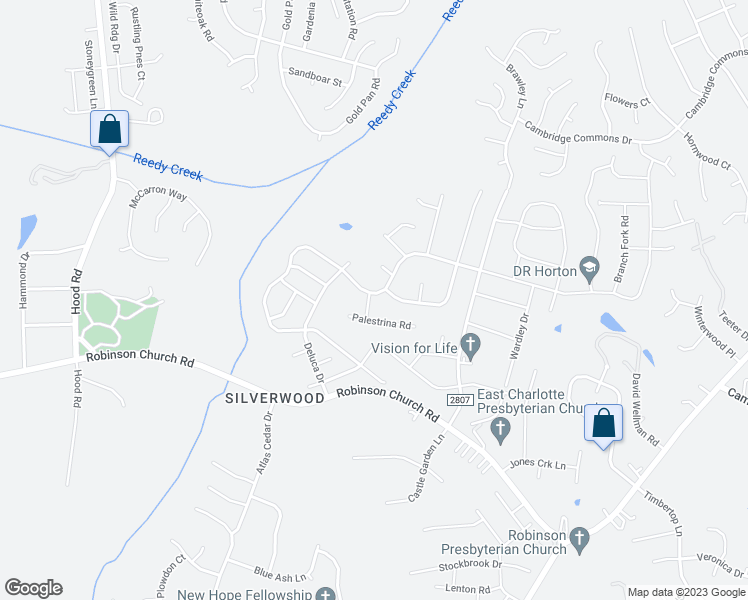 map of restaurants, bars, coffee shops, grocery stores, and more near 9804 Bradstreet Commons Way in Charlotte