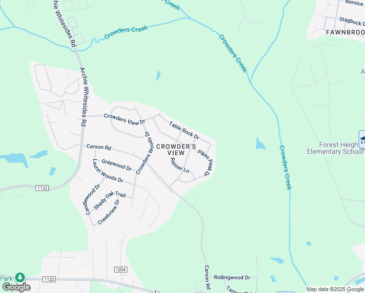 map of restaurants, bars, coffee shops, grocery stores, and more near 3355 Pikes Peak Drive in Gastonia