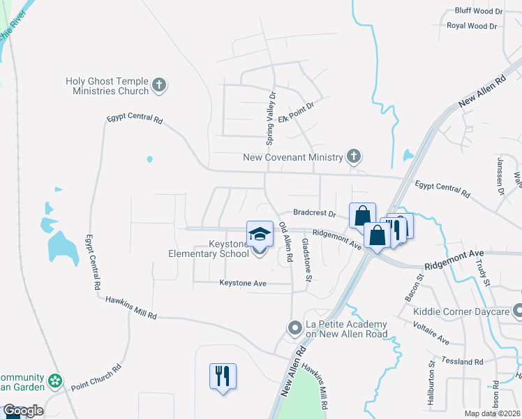 map of restaurants, bars, coffee shops, grocery stores, and more near 3313 Allencrest Cove in Memphis