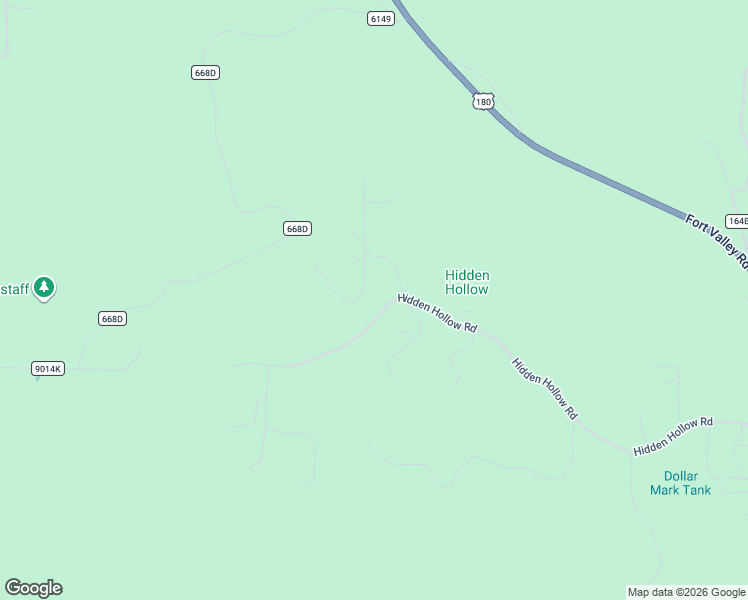 map of restaurants, bars, coffee shops, grocery stores, and more near 5216 Hidden Hollow Road in Flagstaff